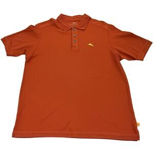 Tommy Bahama Medium Supima Pima Cotton Short Sleeve Polo Series Orange Rust